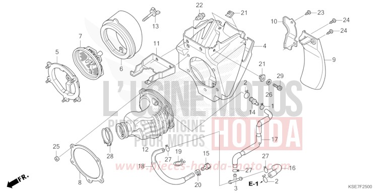 AIR CLEANER for CRF150R "Big wheels" EXTREME RED (R292) from 2022